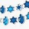 Big Dot of Happiness Hanukkah Garland Banner, Holiday Decor Backdrop, 30 Feet of Cord, 15 Paper Star of David & Dreidel Shapes Double-Sided